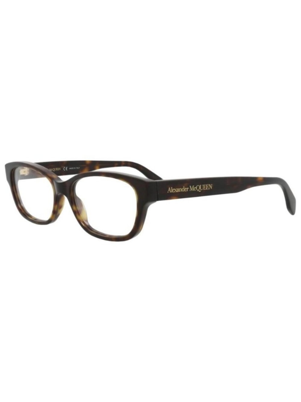 New Alexander McQueen Womens Square/Rectangle Havana Havana Transparent Fashion